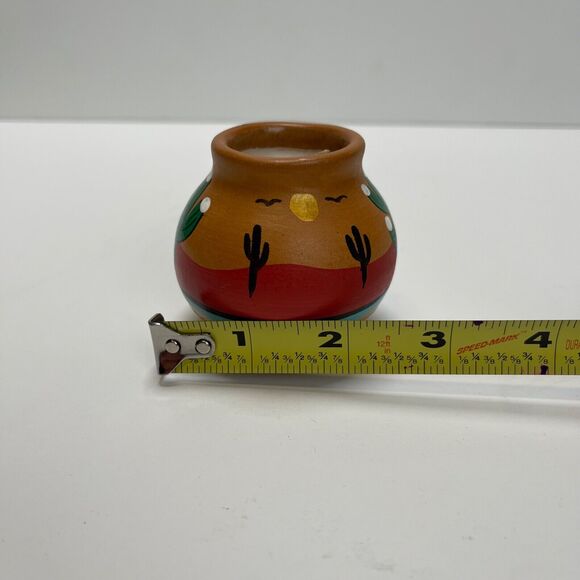 Grand Canyon Candle Tesa Ceramic Pottery By Maack Hand Painted Small Vase - Picture 2 of 8